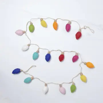 Felted vintage Christmas light bulb garland