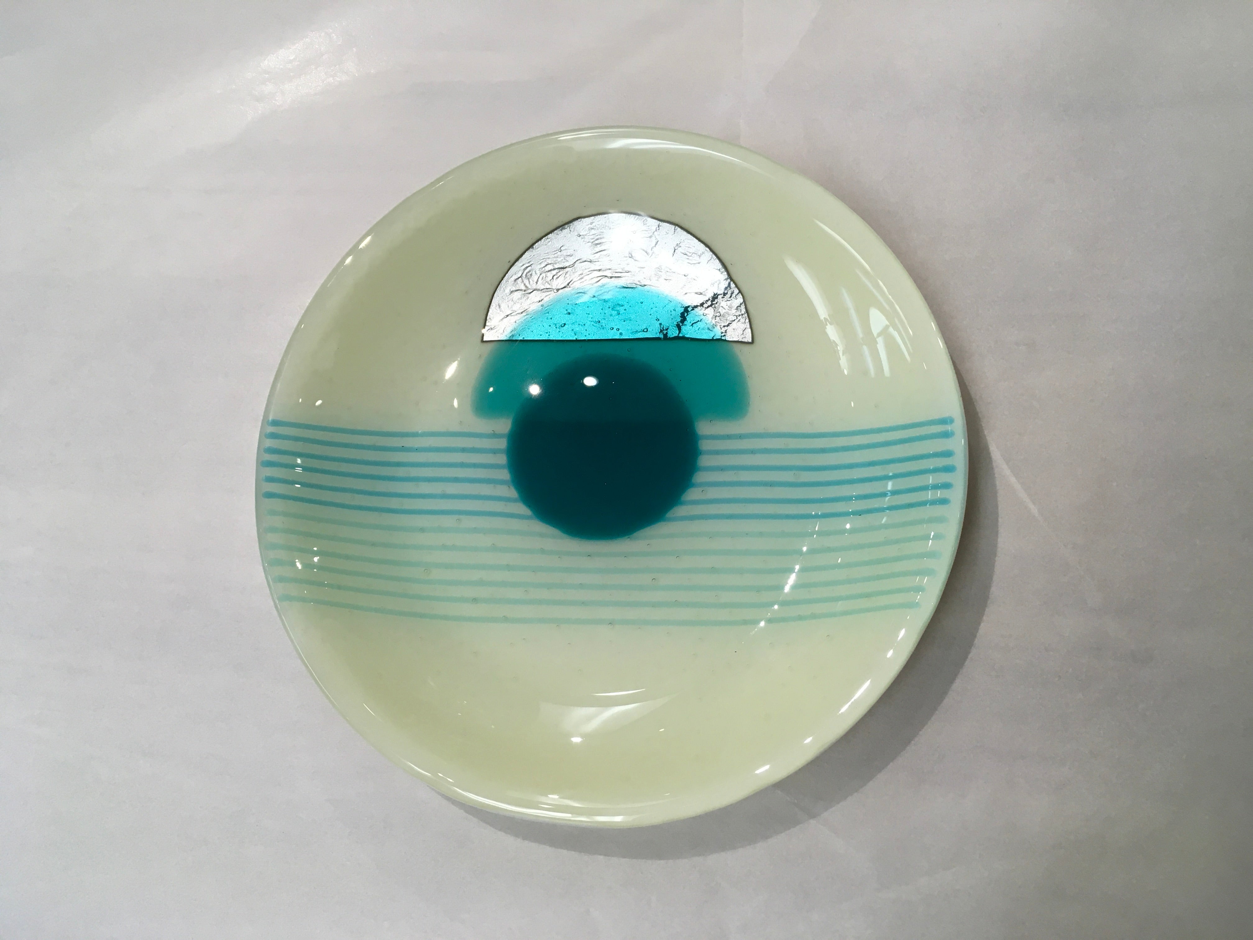 Large fused glass dish