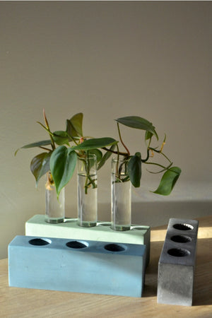 Concrete 3 tube propagation station- Linda Makess