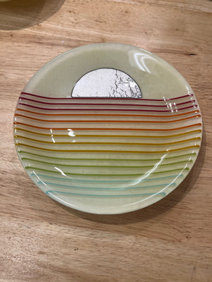 Large fused glass dish