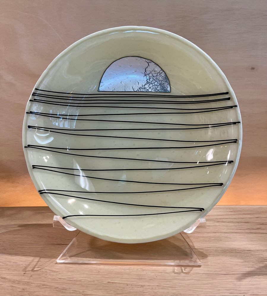 Large fused glass dish