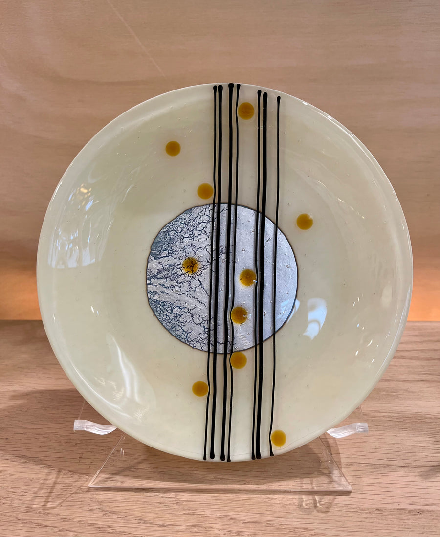 Large fused glass dish