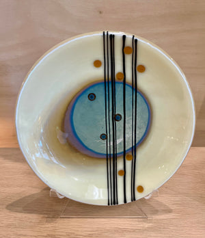 Large fused glass dish