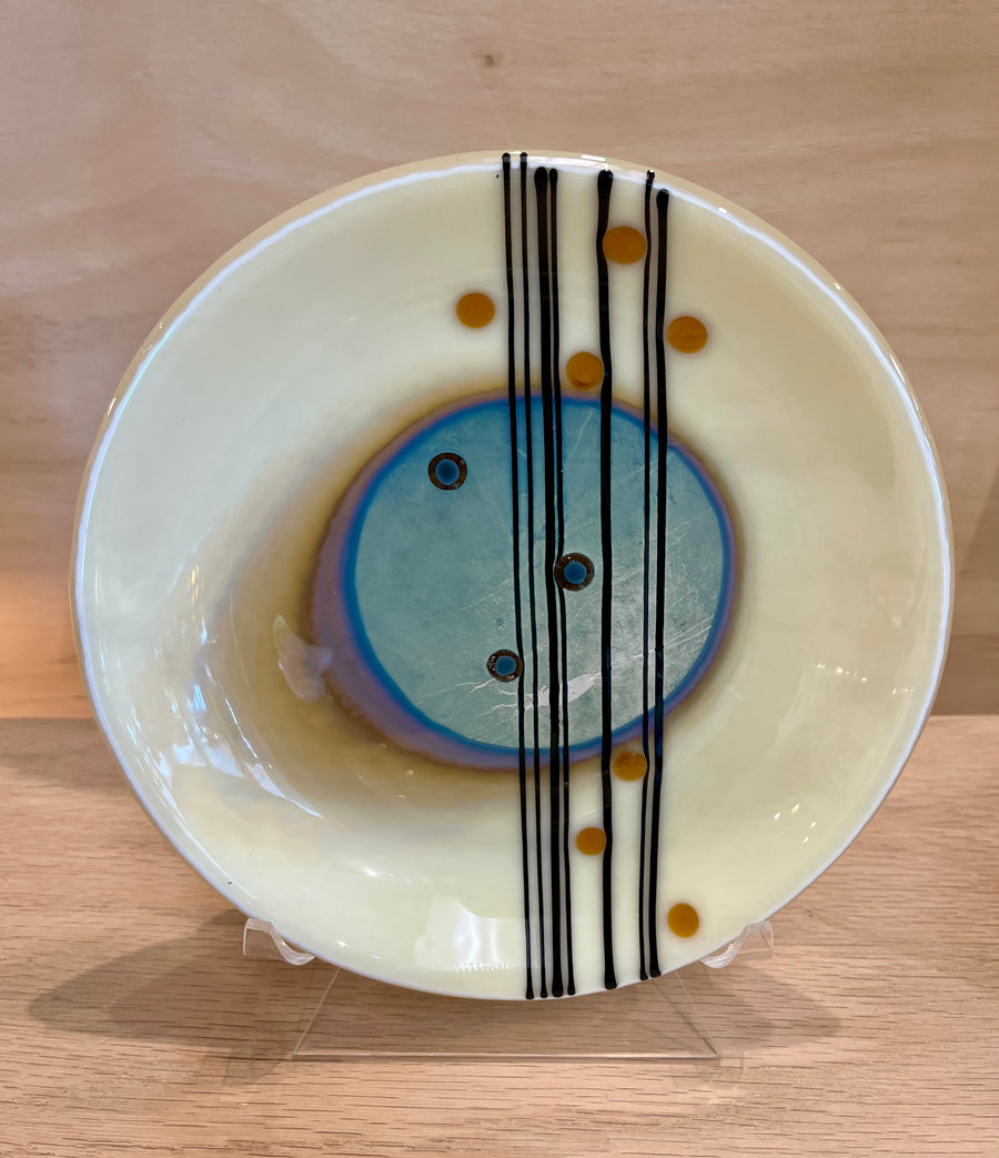Large fused glass dish